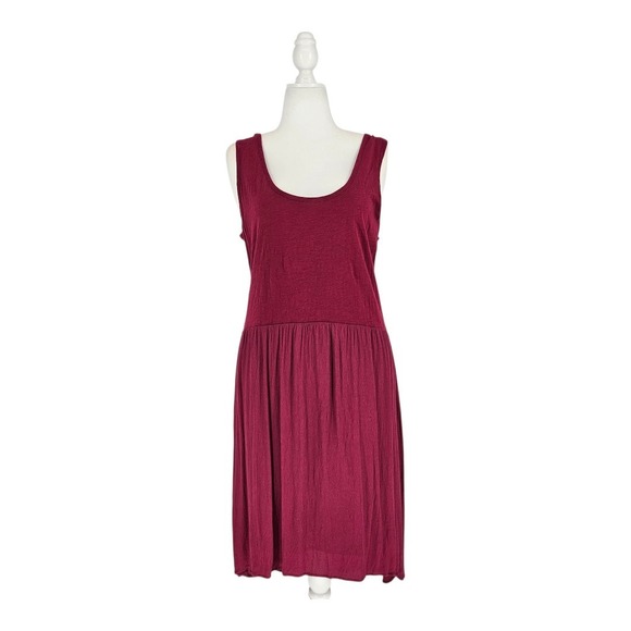 Soft Surroundings Berry Wine Crisscross Back Midi Dress Large 28867 Cotton Rayon - Picture 2 of 9